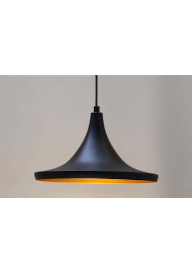 Riolight Metal Sarkıt Avize Siyah Içi Sarı Çap: 36 Cm