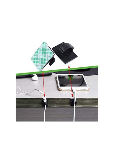 Springsun 20 Adet Yapışkan Kablolu Sabitleyici - Masa Üstü Kabloları Sıralayıcı Ve Sarıcı Tutanaklar