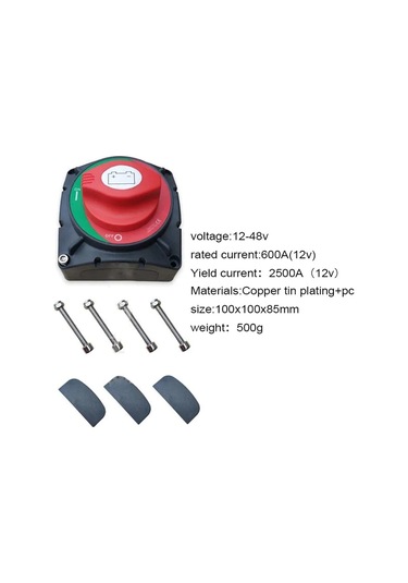 AKÜ DEVRE KESİCİ ŞALTERİ 600A 2P 12-48V ON-OFF 600 AMPER