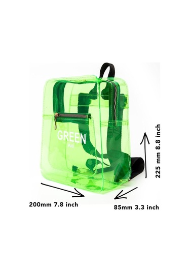Renkli Şeffaf Mini Sırt Çantası Yeşil