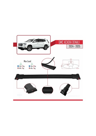 Gmc Acadia Denali 2024-2025 Arası İle Uyumlu Fly Model Ara Atkı T
