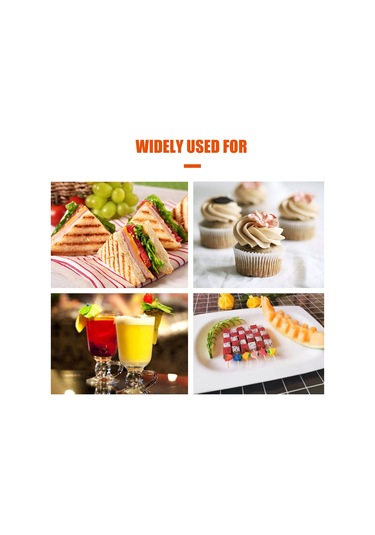 Xindoker Bambu Meyve Çataları 100 Adet - Renkli Çilek Desenli, Kokteyl, Tatlı, Sandviç İçin Güvenli Ve Şık Artistik Çubuklar Diğer