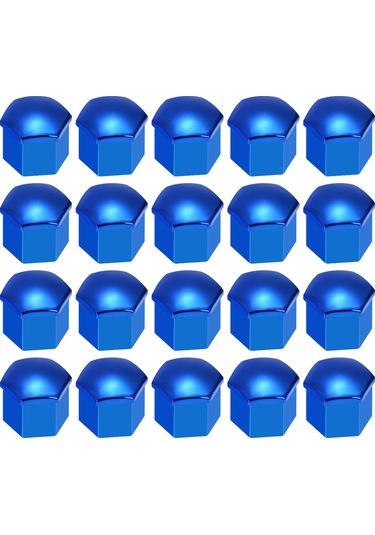 Neevoyu 17mm Evrensel Lastik Somun Kapağı Paketi - Kırmızı/mavi Seçenekli Abs Plastik, 20 Adet + Çıkarma Aracı