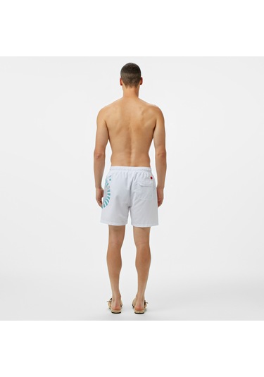 Unıted4 Classic Erkek Beyaz Deniz Şortu Düz Nerf Beyaz