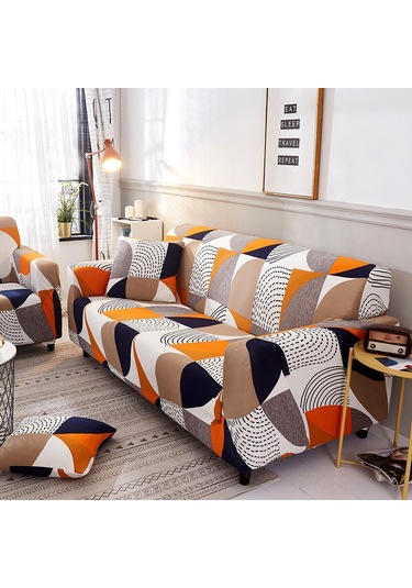 Yifomall Geometrik Desenli Çift Kişilik Kumaş Koltuk Örtüsü - Tam Kaplama, Kayma Engeli, Tabanlı, 145-185 Cm, Ev Dekoru, Dayanıklı DiğER