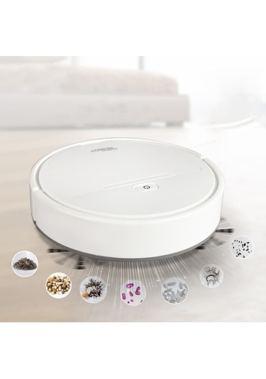 Dancemonkey Çok Fonksiyonlu Akıllı Süpürge Robot Elektrikli Süpürgesi Otomatik 3'ü Bir Arada Şarj Kuru Islak Süpürme Siyah Siyah