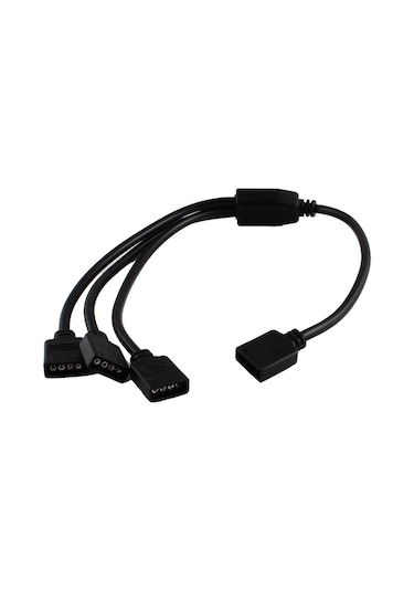 Alfais 4375 RGB Şerit 4 Pin LED Çoklayıcı Splitter Tek Kumanda 3 Çıkış