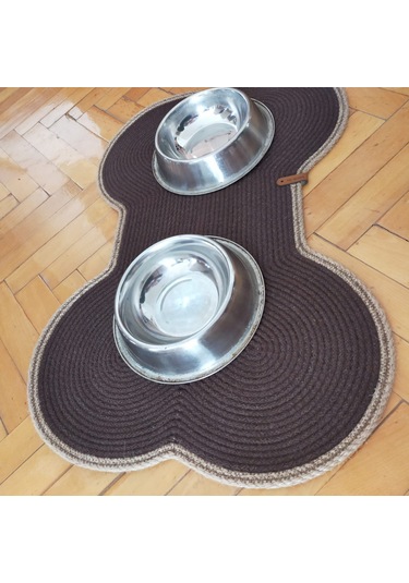 Kedi Köpek Kemik Şekli Mama Altlığı/evcil Hayvan Mama Paspası