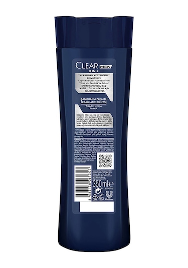 Clear Men Ferahlatıcı Mentol Etkisi 3 in 1 Şampuan & Duş Jeli 3 x 350 ML