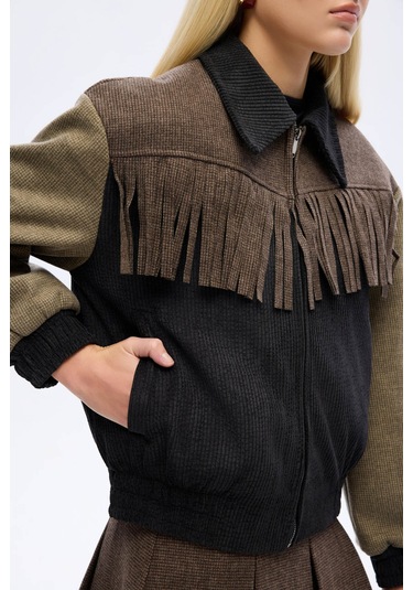 Quzu Siyah Kadın Ceket Ckt01037 Siyah