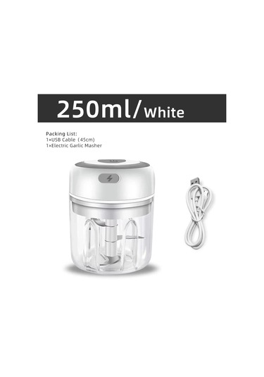 Liangmei Elektrikli Mutfak Gıda Parçalayıcı Mini Sarımsak Ezici Beyaz