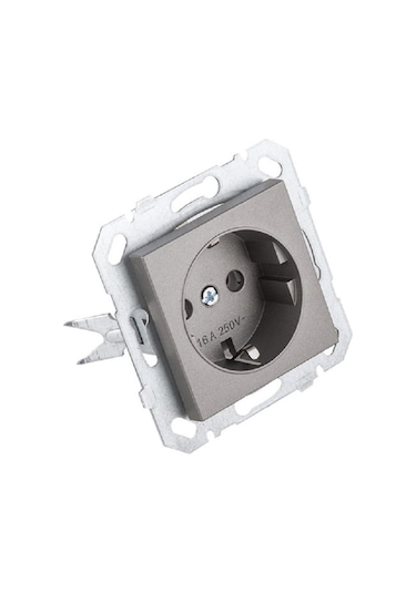 Netelsan Byobu Antrasit Topraklı Priz Çerçevesiz