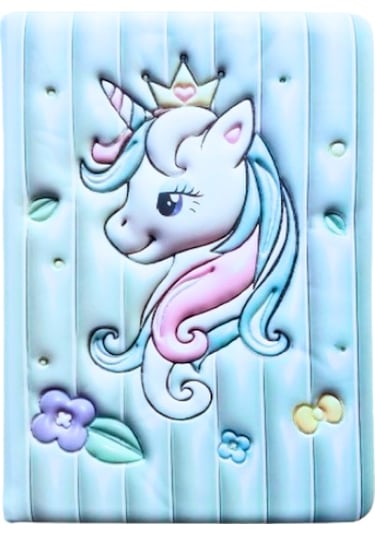 Puffy Cute Unicorn Not Defteri 13 X 18 Cm 96 Ypr. Çizgili Açık Yeşil