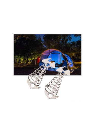 Fosenze 2 Adet Çelik Alüminyum Kamper Çadır Fişi, Açıcı, Tornavida, Çok İşlevli Bahar Kanca, Rüzgar İpi Kısağı, Gümüş Gümüş