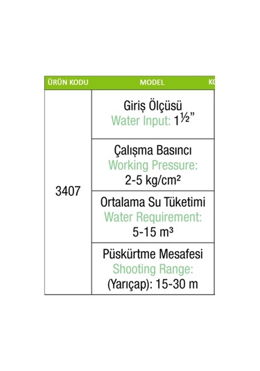 Metsan 3407 Atılgan Açılı Yağmurlama Başlığı 1 1/2"