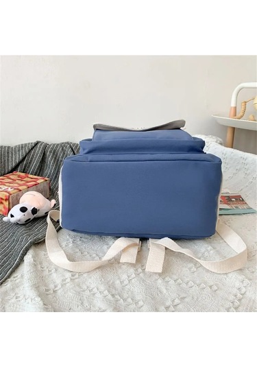 Naylon Büyük Kapasiteli Sırt Çantası Genç Erkek Kız Saf Renk Çok Renkli