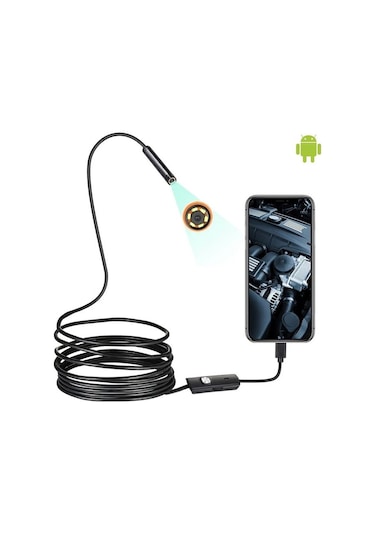 15 Metre Yumuşak Kablo Android Uyumlu 3in1 Endeskop Yılan Kamera 8mm Ledli