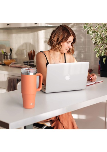 Tyeso Qq Termos Sızdırmaz Pipetli Çift Duvarlı Vakumlu 900ml TS-8866PM Petrol