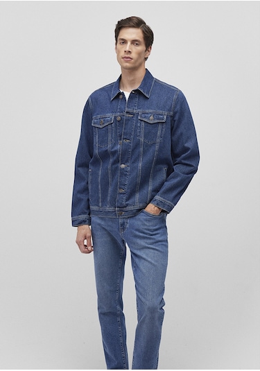 Mavi - Drake 90'lar Puslu Koyu Mavi Jean Ceket 010143-87939 Lacivert