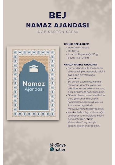 Namaz Ajandası Bej Çok Renkli