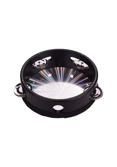 Ximistore9 6 İnç El Tamburini: Plastik Parlak Deri, Siyah Ahşap Çerçeve Ve Tek Satır Metal Zillerle Eğlenceli Müzik