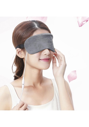 Lichen Elektrikli Isıtmalı Göz Maskesi, Usb Isıtıcı Göz Maskesi, Gri