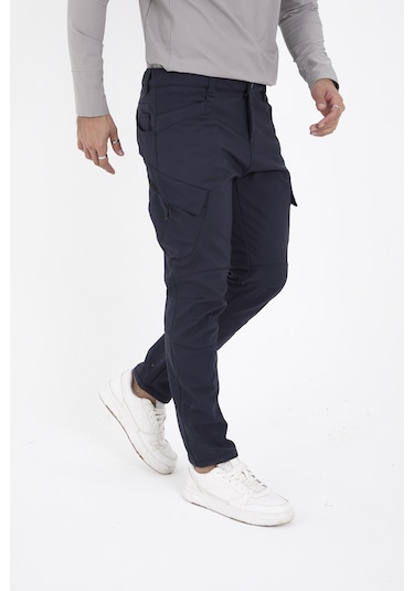 Camp Scoutland Camp593 Outdoor Softshell Su Ve Rüzgara Dayanıklı içi Polarlı Kışlık Erkek Lacivert Taktik Pantolon