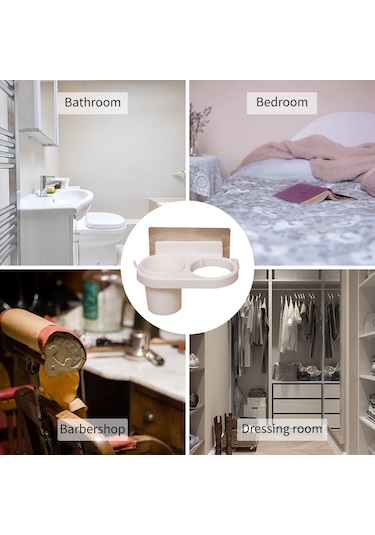 Moveevo Saç Kurutma Makinesi Tutucu Duvara Monte Saç Kurutma Makinesi Askı Rafı Düzenleyici Bardak Depolama Rafı Delme