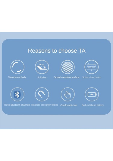 Yunboo F69 Transparan Çift Katlı Bluetooth Klavye - 3 Cihazı Eş Zamanlı Bağla, Taşınabilir, Tüm Sistemler İçin Uyumlu Diğer