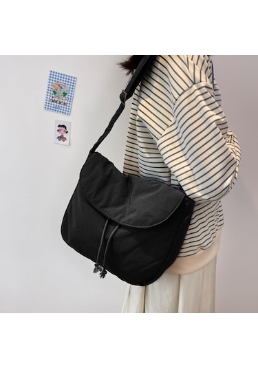 Kabarık Çapraz Askılı Çanta Kadın, Şişme Kanvas Tote Çanta Hilal Çanta Hobos Çapraz Askılı Çanta Taşınabilir Haberci Çantası Siyah A424 Siyah