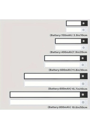 Willowhaven Black-4pcs-3.94inch 4 Adet Hareket Sensörlü Usb Şarjlı Ayarlanabilir Parlaklık Dolap Altı Led Aydınlatma Mutfak Banyo Ahşap