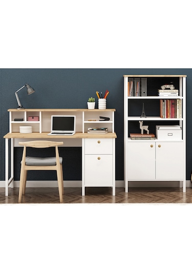 Remy Çalışma Masası Ahşap Kulplu + Remy Kitaplık Sepet-beyaz Sepet-beyaz Beyaz Remy Çalışma Masası Ahşap Kulplu + Remy Kitaplık Sepet-beyaz Sepet-beyaz Beyaz