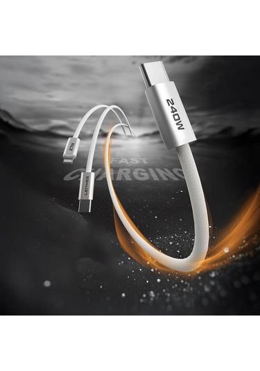 Lenyes Lc550 Type-c To Type-c Hızlı Şarj Özellikli Data Ve Şarj Kablosu 240w 1m Beyaz Beyaz