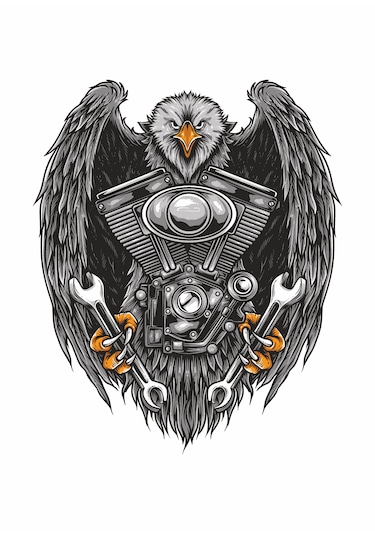 Kartal Beşiktaş V Motor Harlet Davidson Sticker - Araba Oto Motosiklet Karavan Sticker - 00249 10X8 Cm