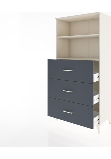 Hyperion Dolap 2 Raflı 3 Çekmeceli 88x44x182 Aytaşı-antrasit Aytaşı