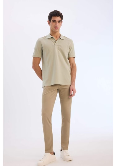 DeFacto Yazlık Gabardin Chino Kanvas Pantolon Slim Fit Dar Kesim Dar Paça Cepli B2089AX25SPBG129