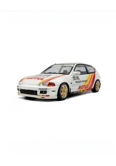 Solido 1:18 1992 Honda Civic Eg6 Works Mugen Racing White Model Araba