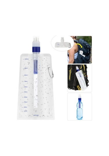 Novahub Yüksek Performanslı Seyahat Su Filtresi: 0.01 Mikron İnce Membran, Katlanabilir Ve Hafif Beyaz, Ergonomik Tasarım Beyaz