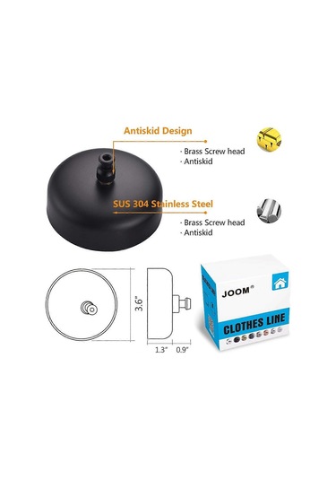 Ganzhoushop 2025 Son Model Geri Çekilebilir Çamaşır İpi Paslanmaz Çelik Ağır Hizmet Tipi 9feet Maks. Çok Renkli