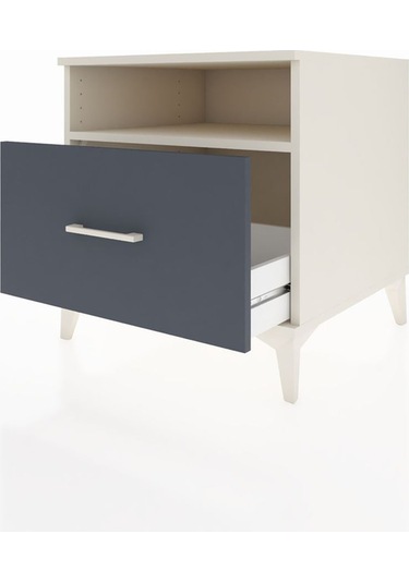 Kronos Komodin Tek Raflı Tek Çekmeceli 60x59x64 Aytaşı-antrasit Aytaşı