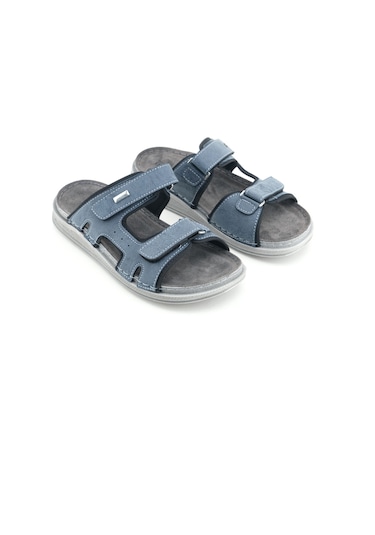 Gezer Feıchtıngen Erkek Yazlık İç Taban Hakiki Deri Çift Cırtlı Ayarlanabilir Rahat Taban Günlük Ter Lacivert