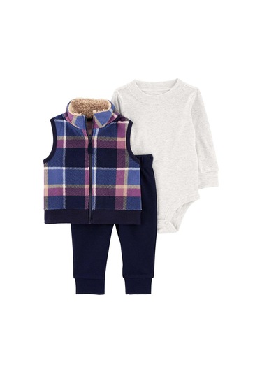 Erkek Bebek 3'lü Yelek Set-lacivert Lacivert