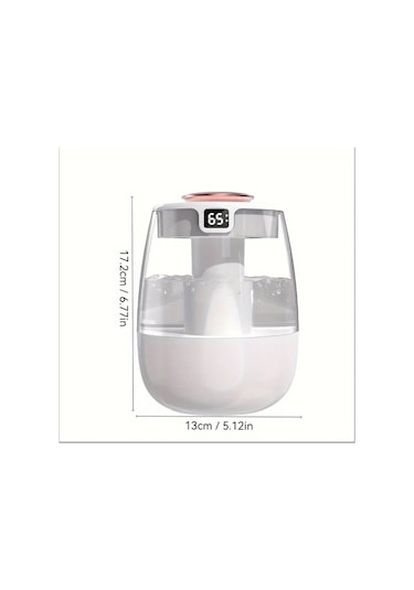 Mighty Beyaz Büyük Kapasiteli 1.3 Lt Usb Ultrasonik Ofis Oda Ve Araba Hava Nemlendirici Buhar Makinesi Aroma Difizörü Çift Püskürtme