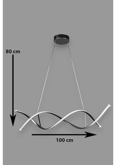 Lumora Gri Renk Beyaz Ledli Cafe - Mutfak - Salon 2 Li Led Avize Gri