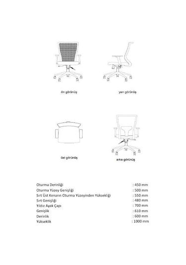 Dekofis Goldsit Quatro 100T Fileli Ofis Şef Çalışma Koltuğu