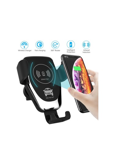 Akıllı Yaşam 10w Havalandırma Kelepçeli Qi Kablosuz Otomatik Araç Şarj Şarj Cihazı Anti-ş Qi 360 Dönebilen Telefon Tutucu 46468029