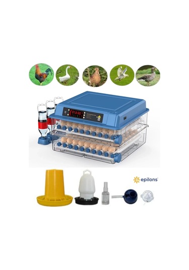 Tam Otomatik 120 Yumurta Kapasiteli Kuluçka Makinesi - Civciv Kaz Hindi Ördek İçin Wifi Kameralı Yedek Motorlu Set