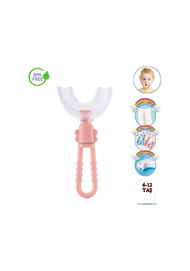 Mas Lord U Tipi Yeni Nesil Diş Fırçası - Pudra - Kelebek Model  6-12 Yaş
