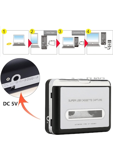 Springsun 4.3 İnç Kaset Çalar, Kaset Kasetini Mp3 Ses Dönüştürücüsüne Dönüştürücü, Walkman Kaset Çal