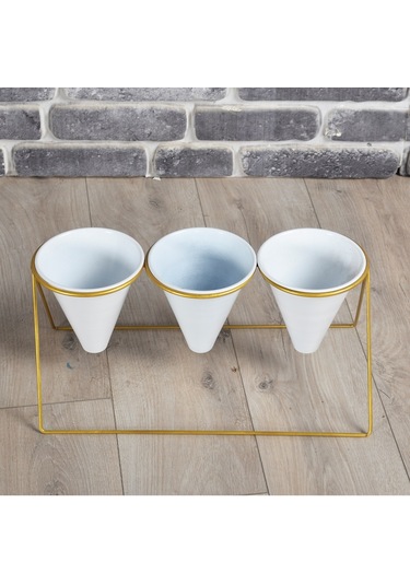 Fullreyon Vıpclass 3 Saksılı Metal Çiçek Standı - Saksılar Dahil - Vgb Diğer